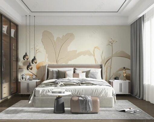 Tranh dán tường 3D lá cây nghệ thuật TDT1656