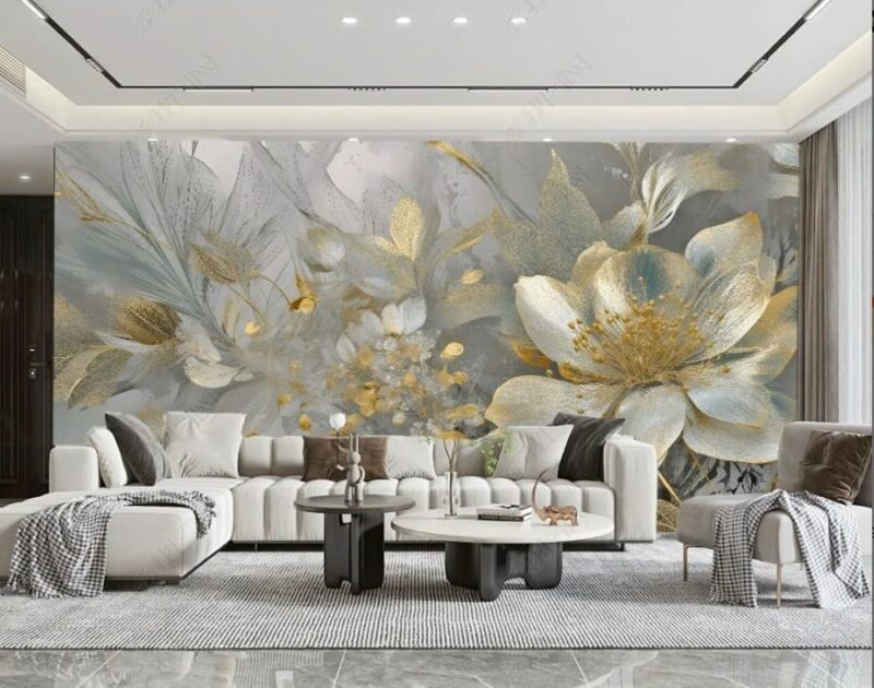 Tranh dán tường 3D hoa nghệ thuật TDT1672