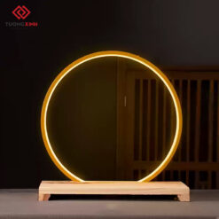 Kệ đèn led đế gỗ decor tượng, mèo thần tài GS137