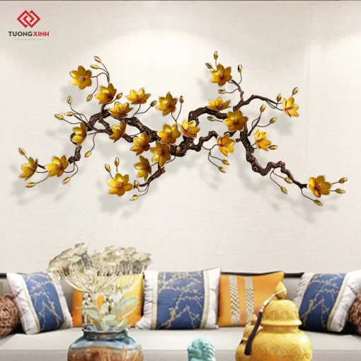 Tranh sắt cành hoa mai nghệ thuật trang trí nội thất TX817