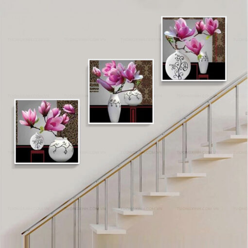 Tranh cầu thang bình hoa nghệ thuật SCA4564