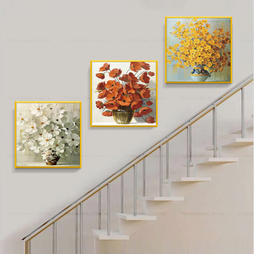 Tranh cầu thang bình hoa nghệ thuật SCA4556