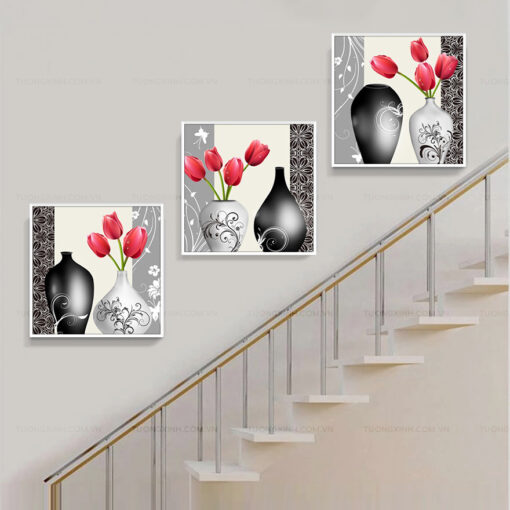 Tranh cầu thang bình hoa nghệ thuật SCA4560