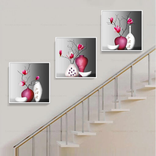 Tranh cầu thang bình hoa nghệ thuật SCA4563