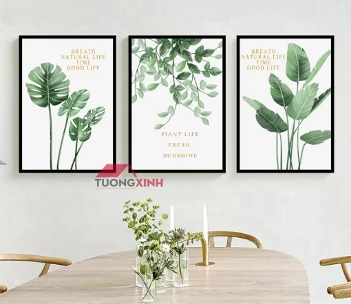 Tranh treo tường lá cây xanh SCA4577