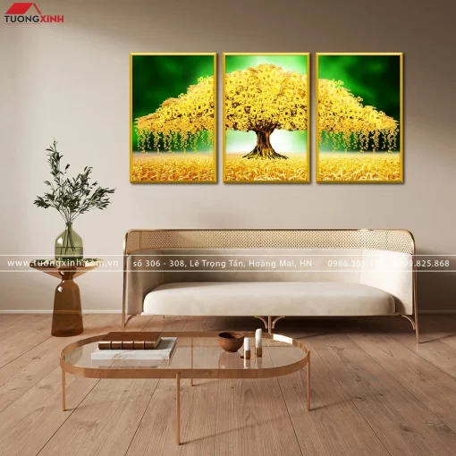 Tranh treo tường cây kim tiền tài lộc PT4569