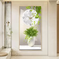 Tranh đồng hồ lá cây 3D nghệ thuật DG327