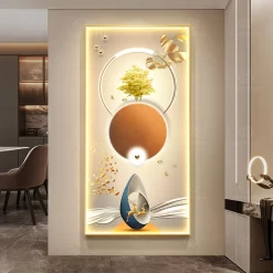 Tranh LED phong cảnh hươu nai 3D nghệ thuật LD516