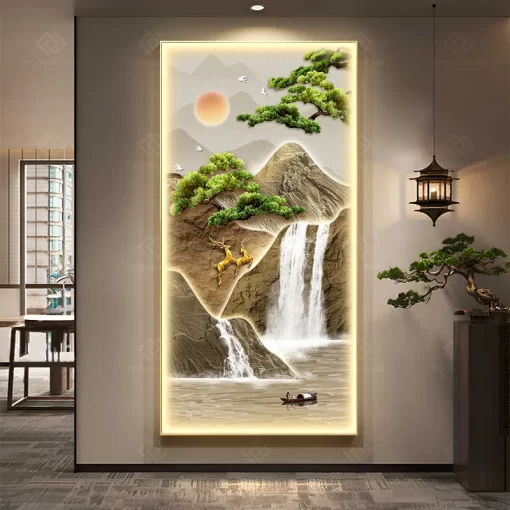 Tranh LED sơn thủy hữu tình 3D nghệ thuật LD491