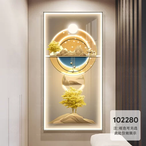 Tranh LED phong cảnh trừ tượng hươu nai 3D nghệ thuật LD482