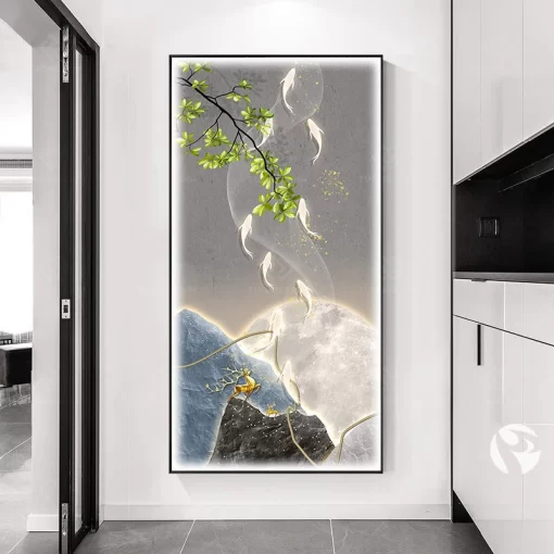 Tranh LED cửu ngư 3D nghệ thuật LD519