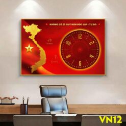 Tranh đồnng hồ tráng gương bản đồ Việt Nam VN12