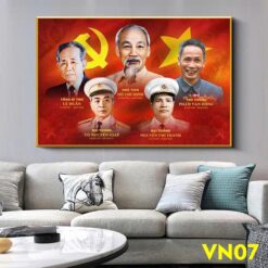 Tranh tráng gương Bác Hồ, Bác Giáp, Bác Thanh, Bác Duẩn, Bác Đồng VN07