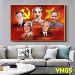 Tranh tráng gương Bác Hồ, Bác Giáp, Bác Trọng, Bác Duẩn, Bác Đồng VN05