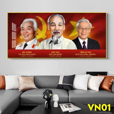 Tranh tráng gương Bác Hồ Bác Giáp Bác Trọng VN01