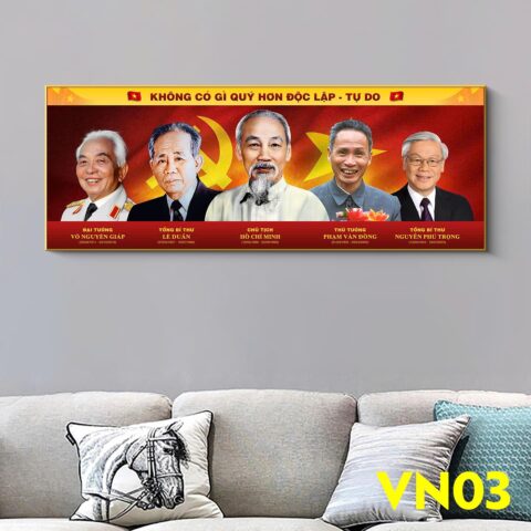 Tranh tráng gương Bác Hồ Bác Giáp Bác Trọng Bác Duẩn Bác Đồng VN03