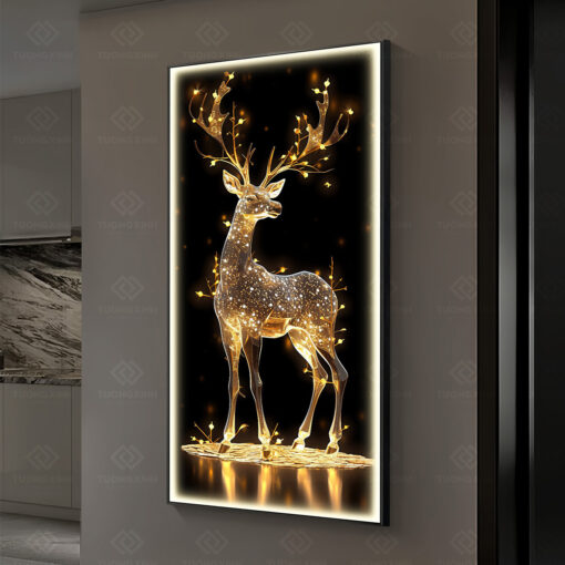 Tranh LED hươu sừng hoa 3D nghệ thuật LD536