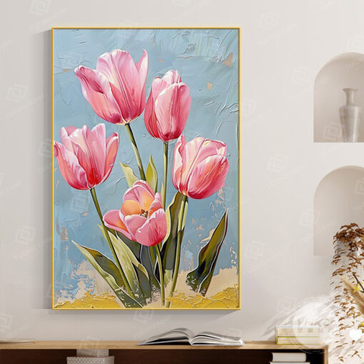 Tranh tráng gương hoa nghệ thuật phong cách art nghệ thuật TG4673