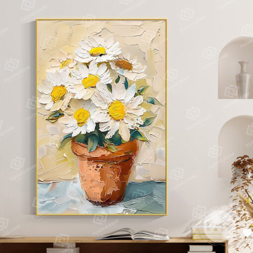 Tranh tráng gương hoa nghệ thuật phong cách art nghệ thuật TG4672