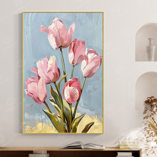 Tranh tráng gương hoa nghệ thuật phong cách art nghệ thuật TG4677