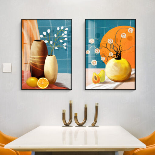 Tranh bình hoa quả nghệ thuật trang trí phòng ăn TG4712