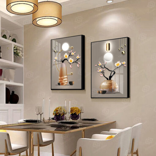 Tranh bình hoa 3D nghệ thuật trang trí phòng ăn TG4709