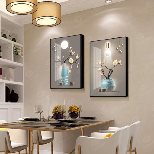 Tranh bình hoa 3D nghệ thuật trang trí phòng ăn TG4701