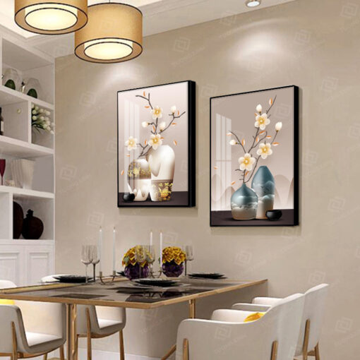 Tranh bình hoa 3D nghệ thuật trang trí phòng ăn TG4714