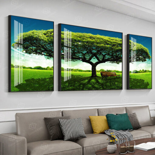 Tranh treo tường phòng khách phong cảnh cây xanh TG4726