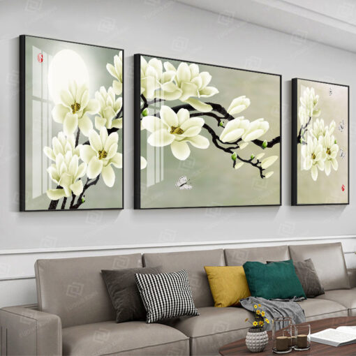 Tranh treo tường phòng khách hoa mộc lan nghệ thuật TG4729