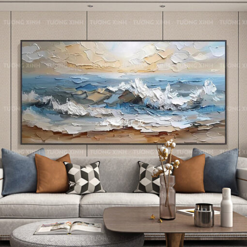 Tranh bãi biển trừu tượng nghệ thuật TG4757