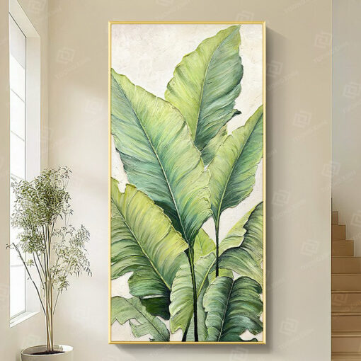 Tranh lá cây trang trí lối đi chiếu nghỉ TG4742