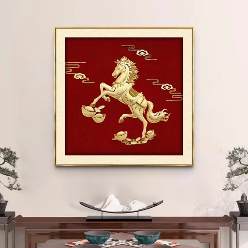 Tranh tráng gương Độc Mã, quà tặng sang trọng ý nghĩa TG4842