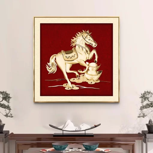 Tranh tráng gương Độc Mã, quà tặng sang trọng ý nghĩa TG4843