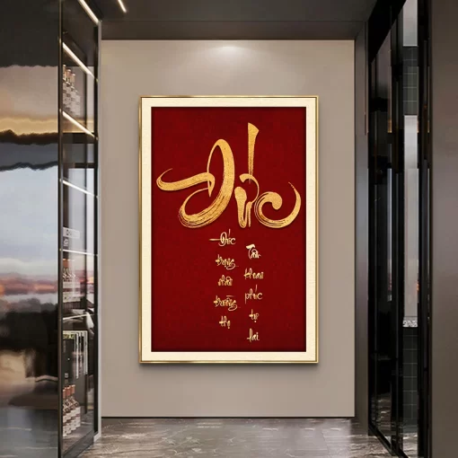 Tranh tráng gương Thư Pháp, quà tặng sang trọng ý nghĩa TG4825