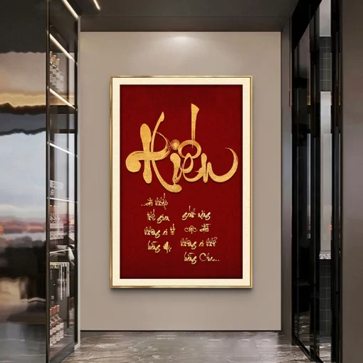 Tranh tráng gương Thư Pháp, quà tặng sang trọng ý nghĩa TG4829