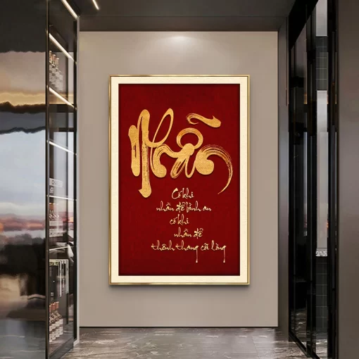 Tranh tráng gương Thư Pháp, quà tặng sang trọng ý nghĩa TG4831