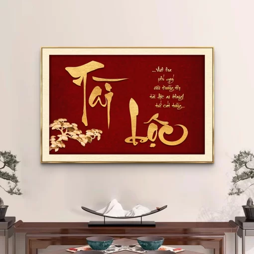 Tranh tráng gương Thư Pháp, quà tặng sang trọng ý nghĩa TG4827