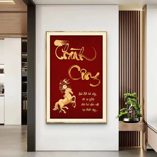 Tranh tráng gương Thư Pháp, quà tặng sang trọng ý nghĩa TG4833