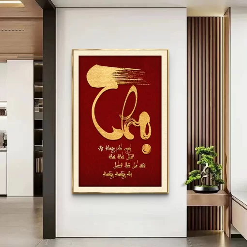 Tranh tráng gương Thư Pháp, quà tặng sang trọng ý nghĩa TG4834