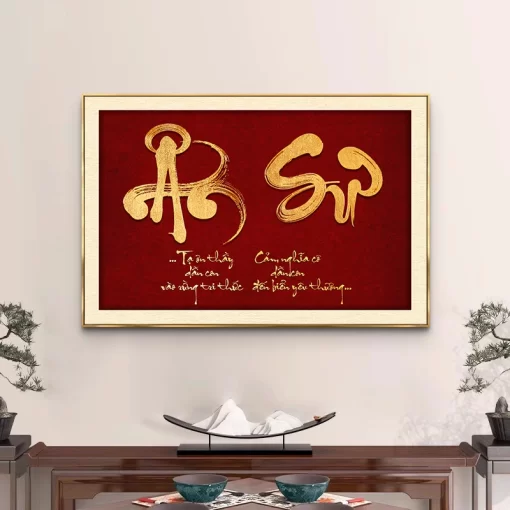 Tranh tráng gương Thư Pháp, quà tặng sang trọng ý nghĩa TG4837