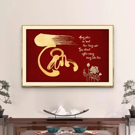 Tranh tráng gương Thư Pháp, quà tặng sang trọng ý nghĩa TG4820