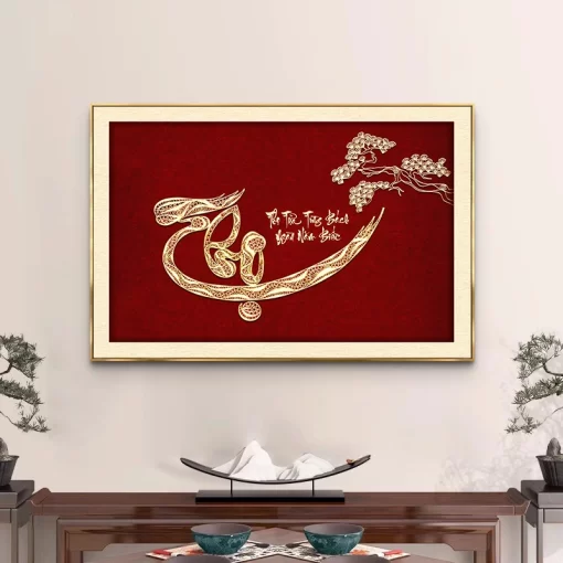 Tranh tráng gương Thư Pháp, quà tặng sang trọng ý nghĩa TG4819