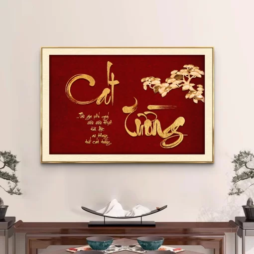 Tranh tráng gương Thư Pháp, quà tặng sang trọng ý nghĩa TG4824