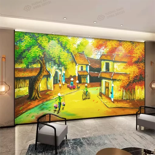 Tranh dán tường 3D phong cảnh đồng quê TDT2222