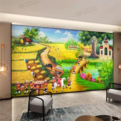 Tranh dán tường 3D phong cảnh đồng quê TDT2196