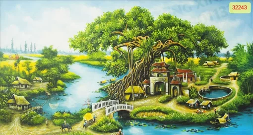 Tranh dán tường 3D phong cảnh đồng quê TDT2207