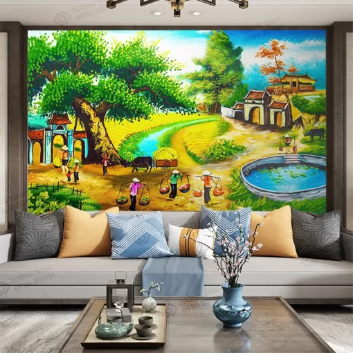 Tranh dán tường 3D phong cảnh đồng quê TDT2231