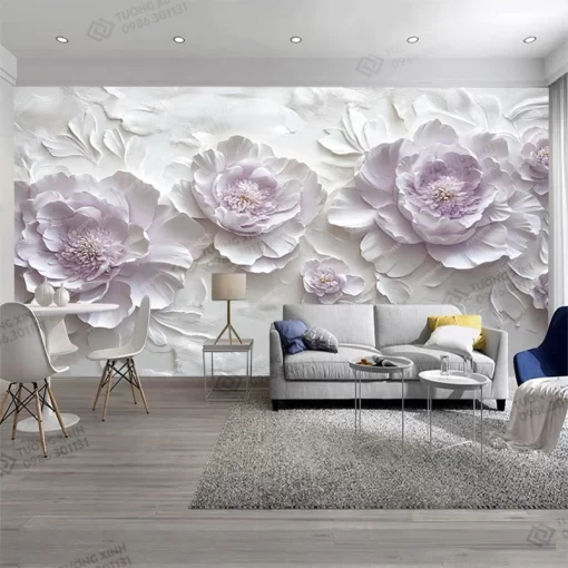 Tranh dán tường khổ lớn hoa 3D nghệ thuật TDT2243