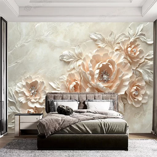 Tranh dán tường khổ lớn hoa 3D nghệ thuật TDT2258
